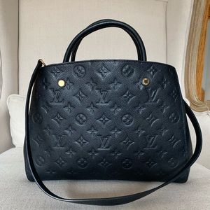 Louis Vuitton Montaigne Empreinte Leather MM, Noir